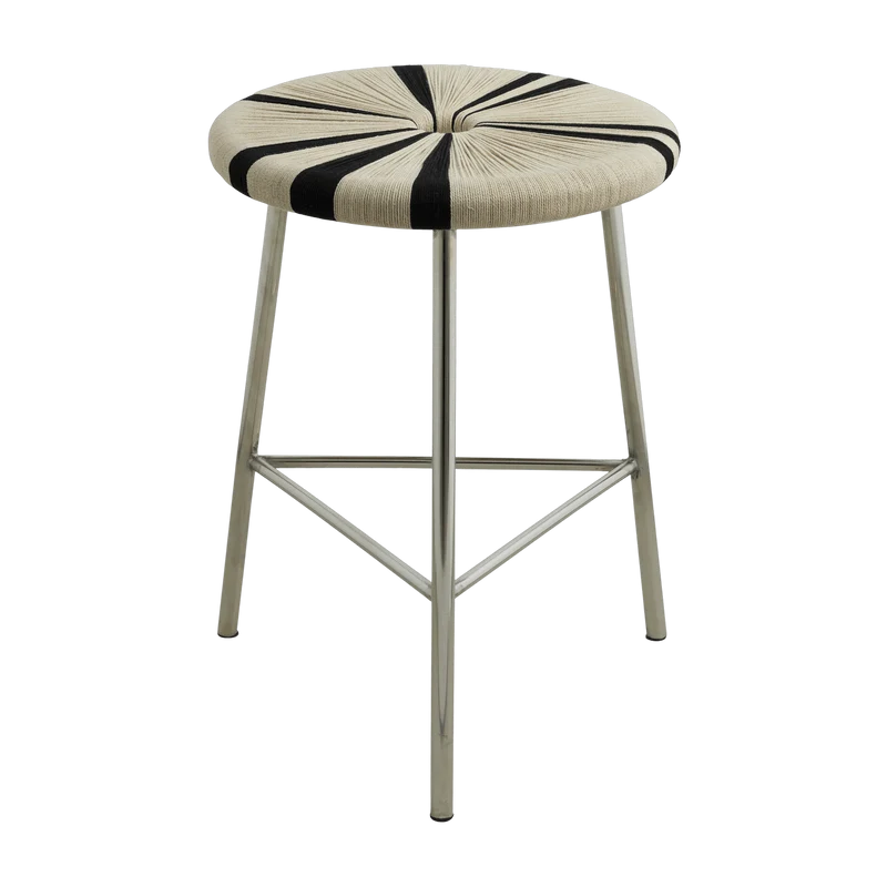 Tabouret en tissage du jute fer et acier 53cm Morice - Nordal
