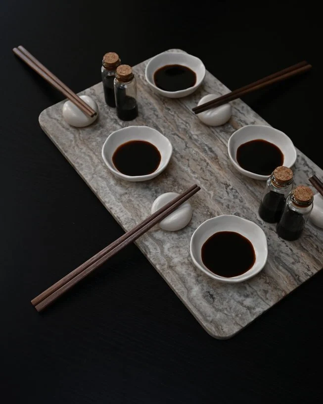 Service sushi pour 4 personnes en céramique beige Native - 101 COPENHAGEN