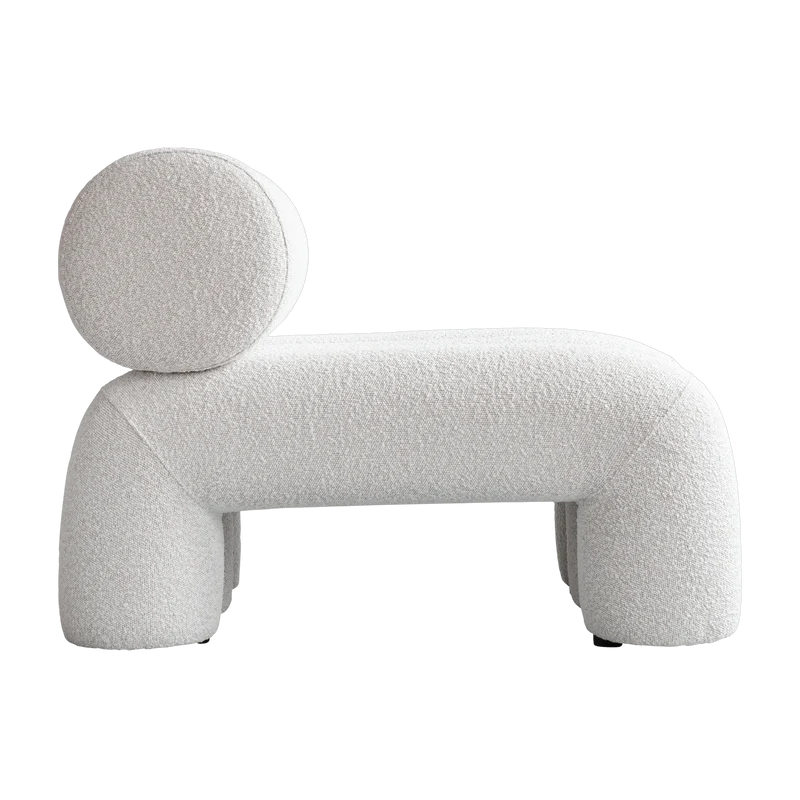 Fauteuil design en tissu bouclé blanc cassé Foku - 101 COPENHAGEN