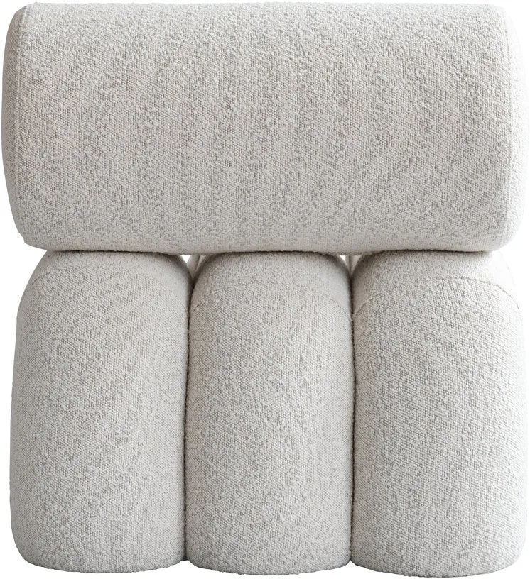 Fauteuil design en tissu bouclé blanc cassé Foku - 101 COPENHAGEN
