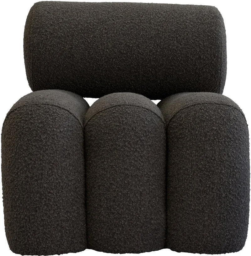 Fauteuil design en tissu bouclé taupe foncé Foku - 101 COPENHAGEN