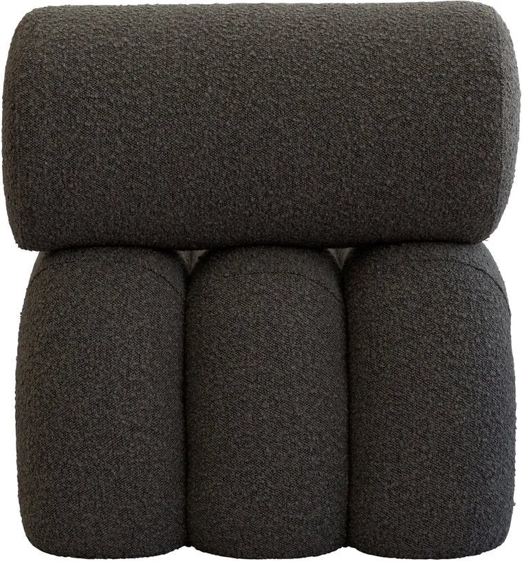 Fauteuil design en tissu bouclé taupe foncé Foku - 101 COPENHAGEN