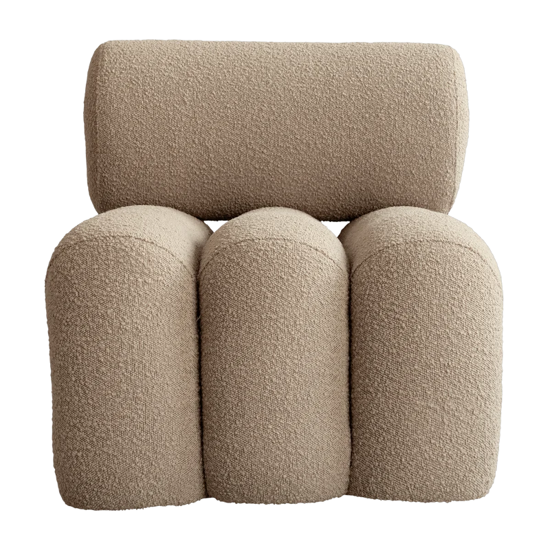 Fauteuil design en tissu bouclé beige Foku - 101 COPENHAGEN
