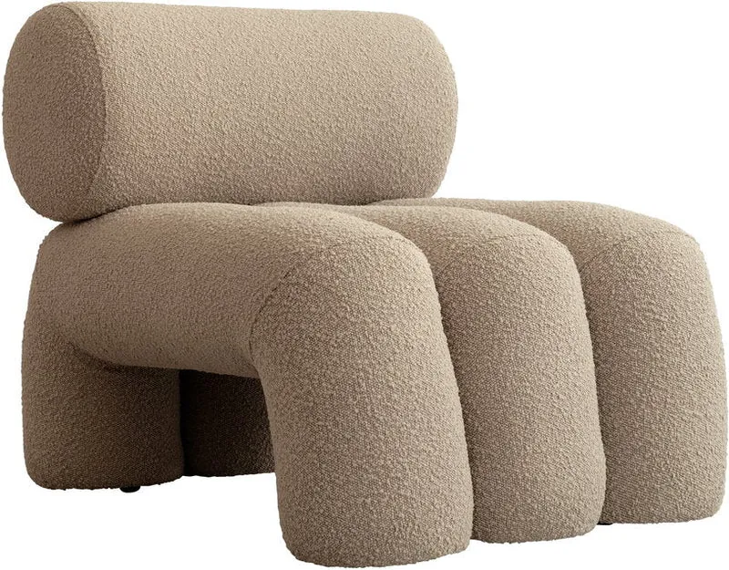 Fauteuil design en tissu bouclé beige Foku - 101 COPENHAGEN