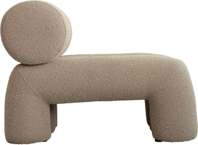 Fauteuil design en tissu bouclé beige Foku - 101 COPENHAGEN