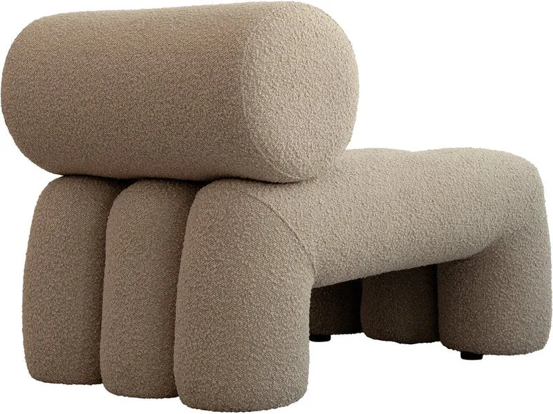 Fauteuil design en tissu bouclé beige Foku - 101 COPENHAGEN