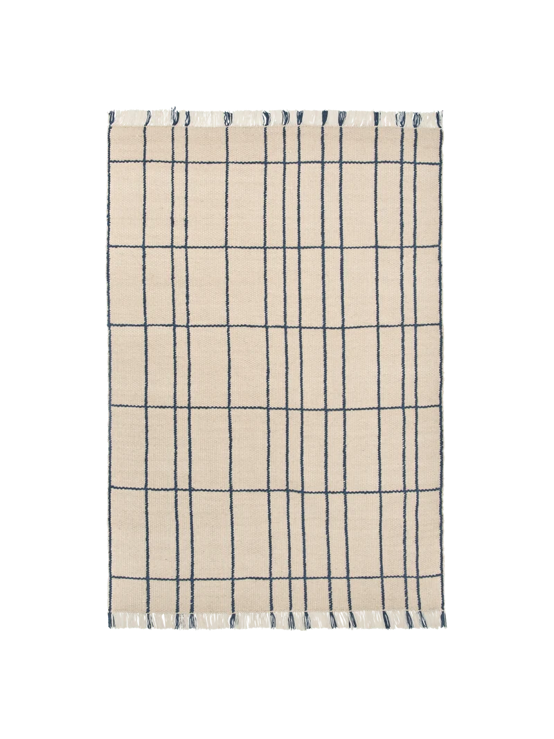 Ferm Living Sen Teppich - 170 x 240 - Parchment/Indigo
