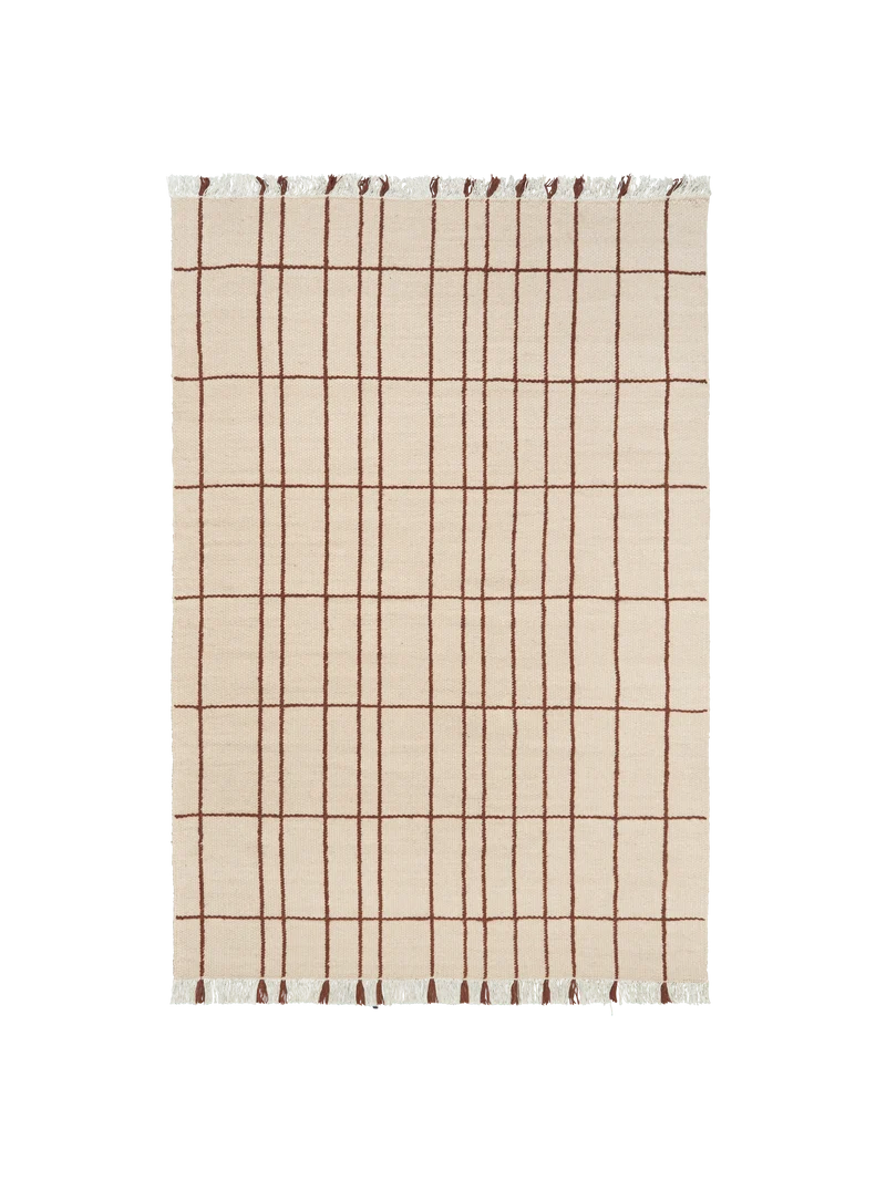 Ferm Living Sen Teppich - 170 x 240 - Parchment/Chestnut
