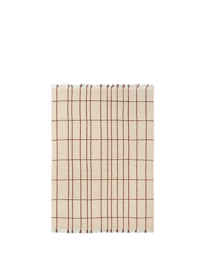 Ferm Living Sen Teppich - 140 x 200 - Parchment/Chestnut