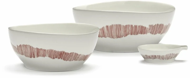 Bol S blanc avec motif rouge Feast - Serax