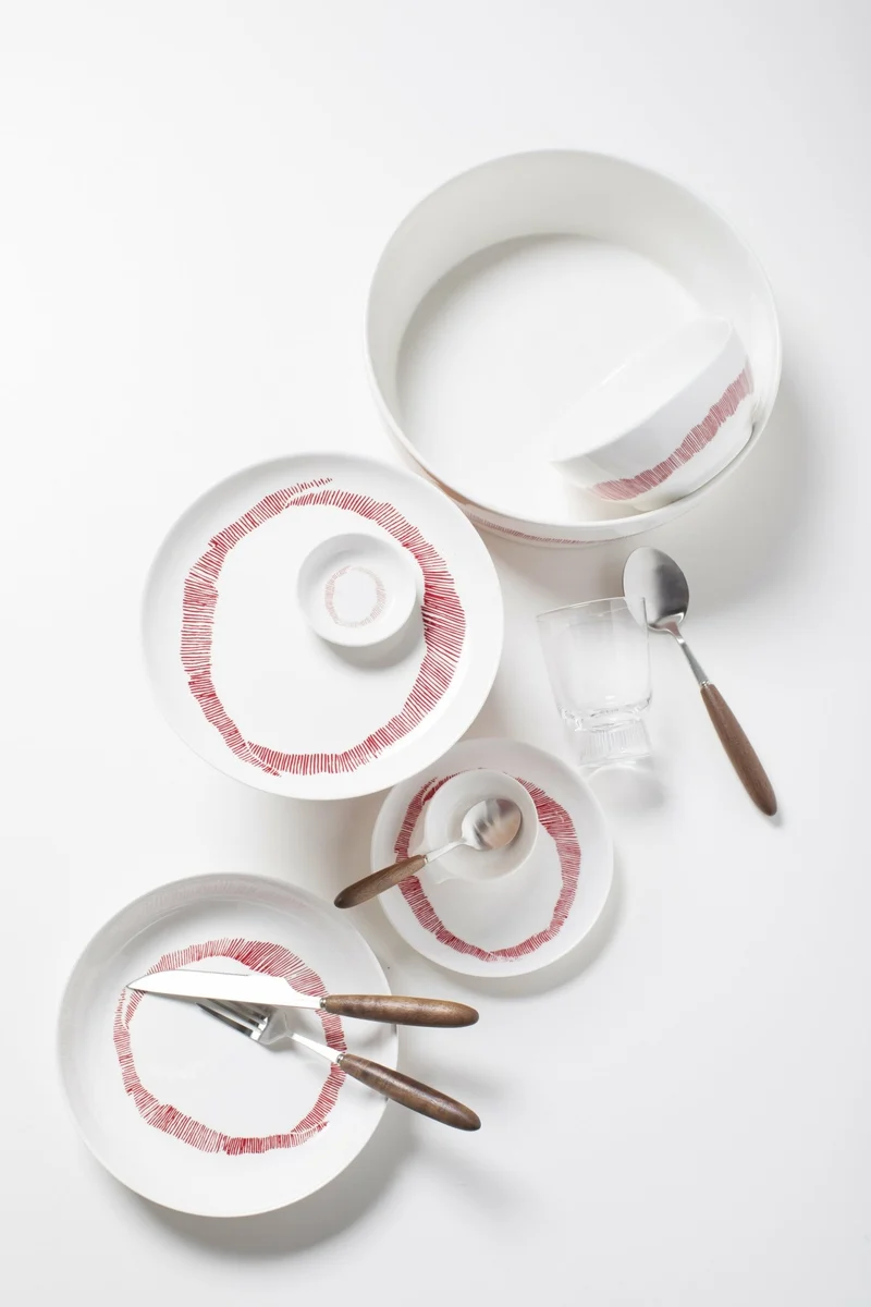 Bol S blanc avec motif rouge Feast - Serax