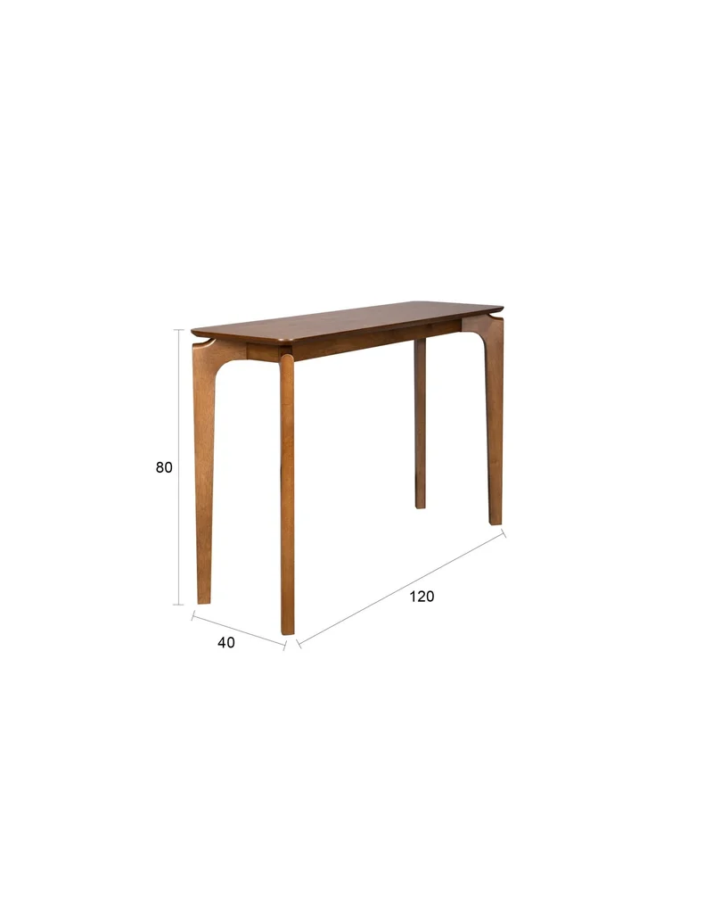 Console rectangulaire en bois d'hévéa 120x40x80cm Savone - Dutchbone