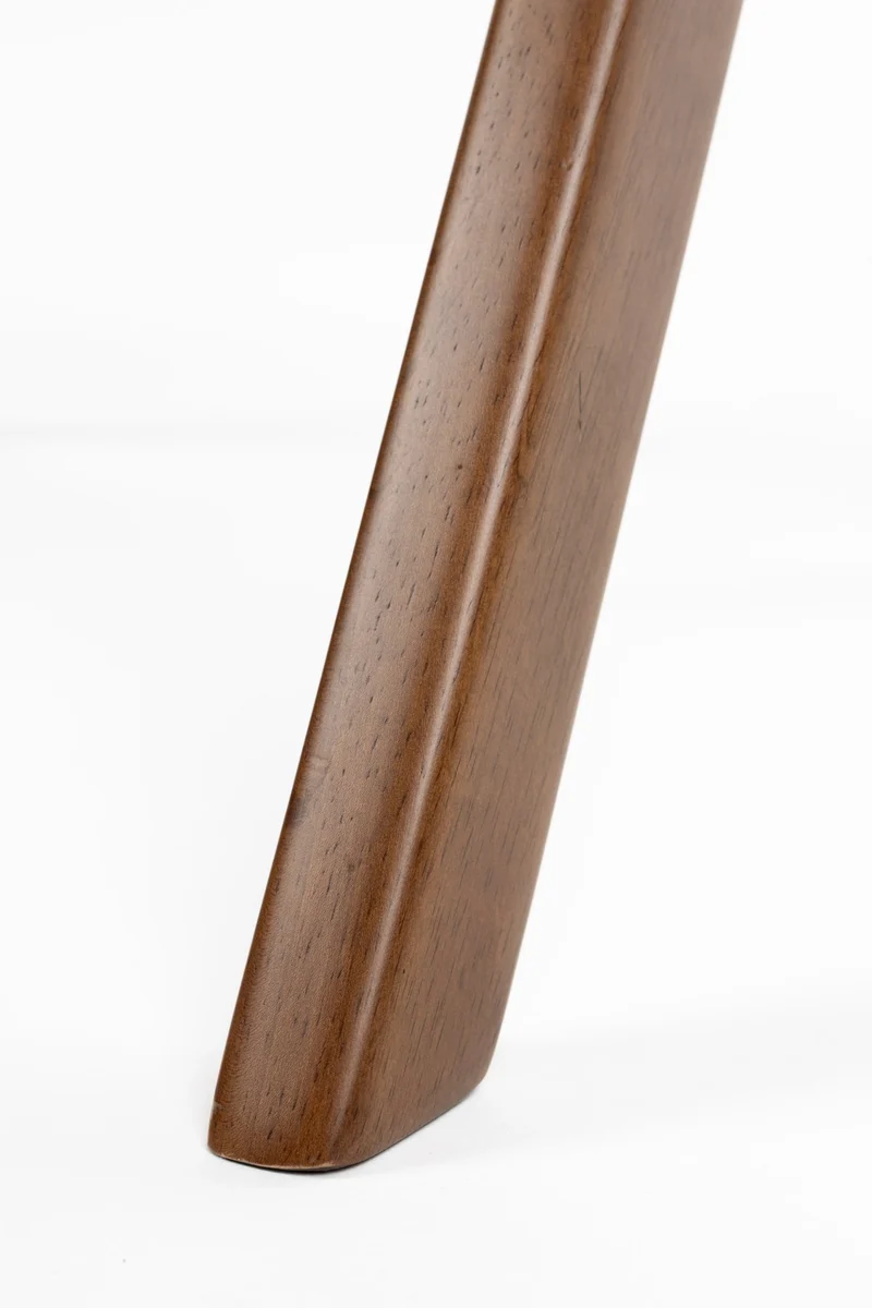 Chaise avec accoudoirs en tissu beige et bois d'hévéa Bresso - Dutchbone