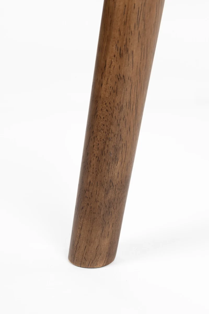 Chaise en tissu beige et bois d'hévéa Velore - Dutchbone