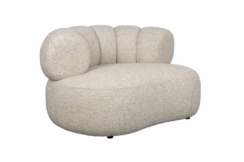 Canapé arrondi en tissu beige 120x98x66cm Georgia - Dutchbone