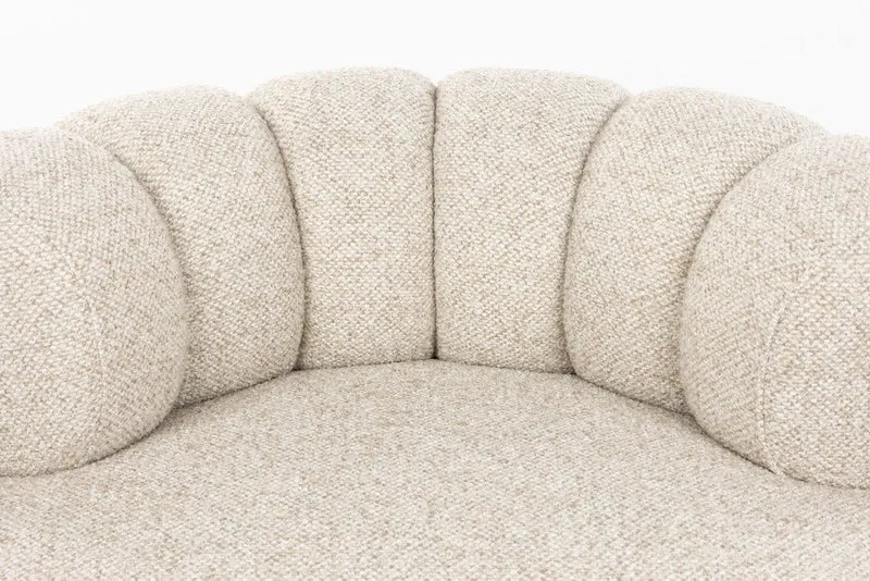 Canapé arrondi en tissu beige 120x98x66cm Georgia - Dutchbone
