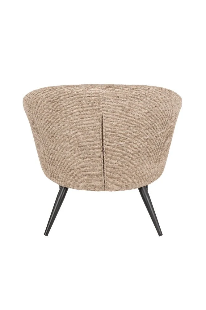Fauteuil avec accoudoirs en tissu marron et métal noir Georgia - Dutchbone