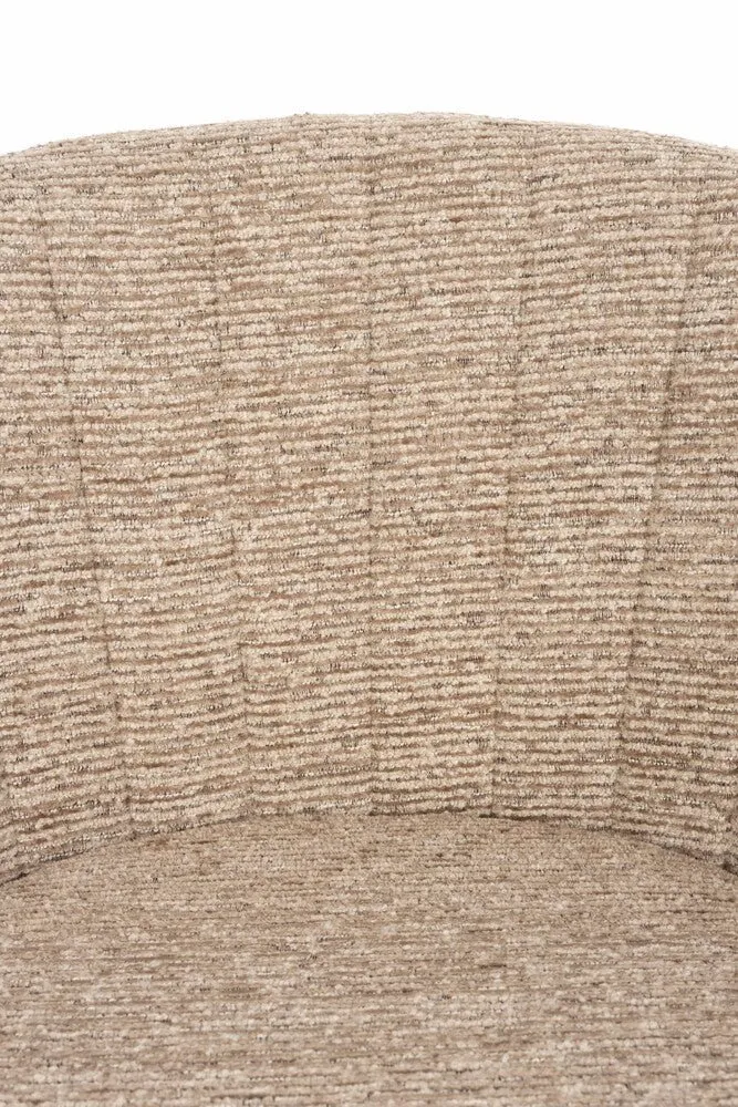 Fauteuil avec accoudoirs en tissu marron et métal noir Georgia - Dutchbone