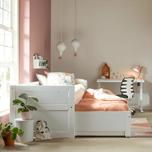 Lifetime Kidsrooms Tagesbett mit Gästebett & Bettschublade - Original Weiss