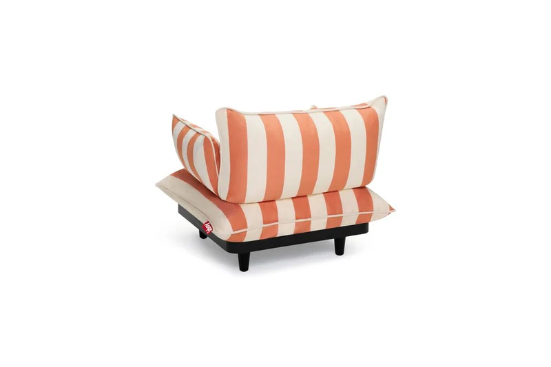Fauteuil lounge modulaire d'extérieur rayé orange 100x90cm Paletti - Fatboy