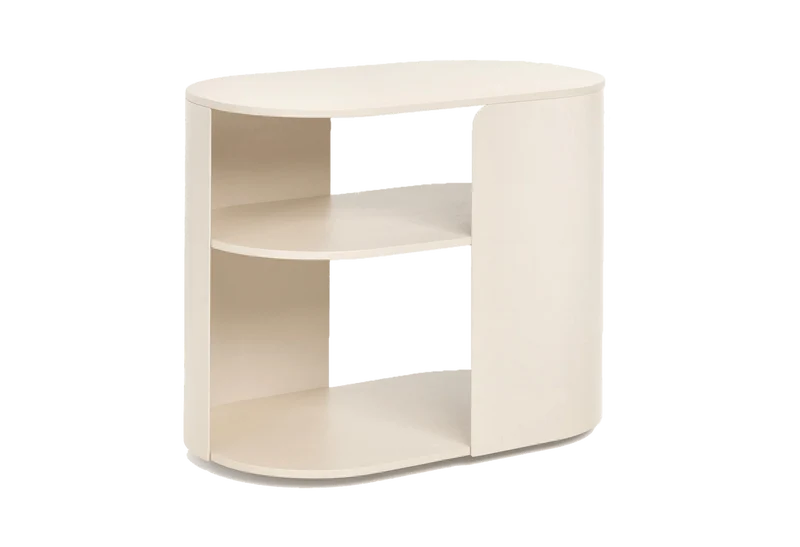 Table d'appoint en frêne beige et acier beige 63,5x36,5x52cm Plateau - Fest Amsterdam