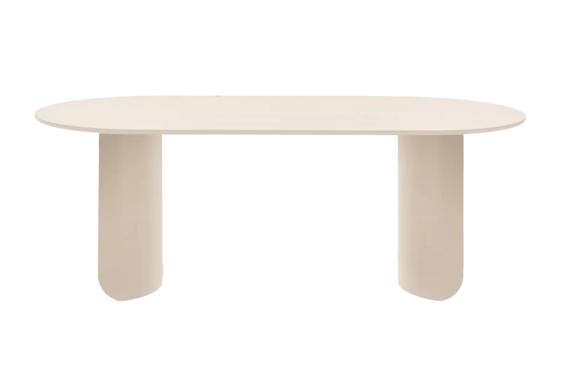 Table à manger ovale en chêne beige et acier beige 280x95x74cm Plateau - Fest Amsterdam