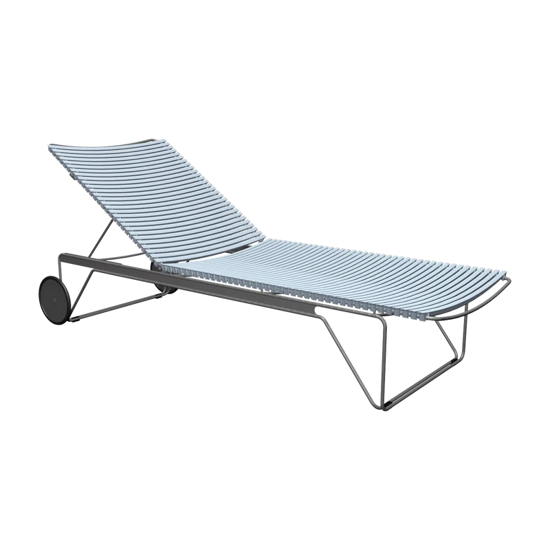 Chaise longue ajustable en métal et plastique bleu Click - Houe