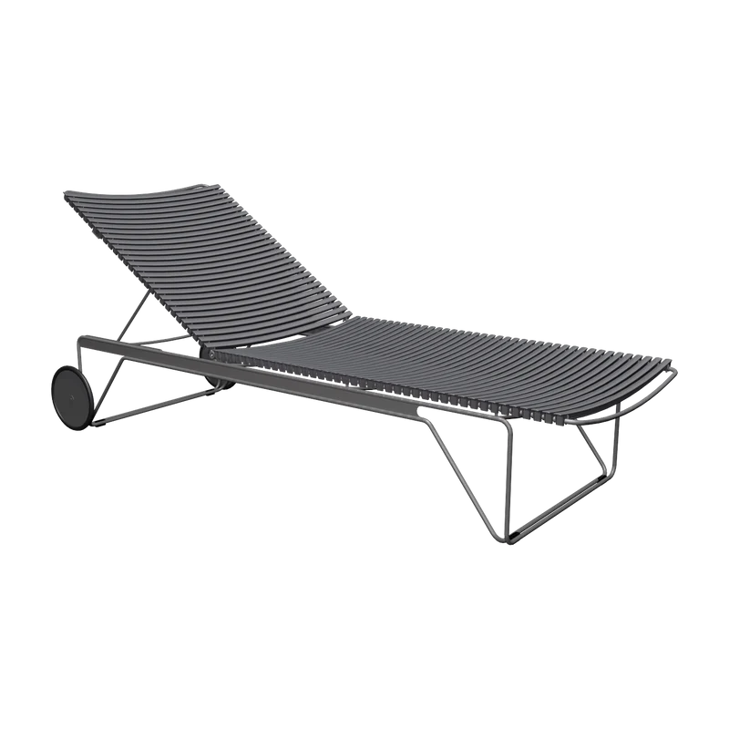 Chaise longue ajustable en métal et plastique gris Click - Houe