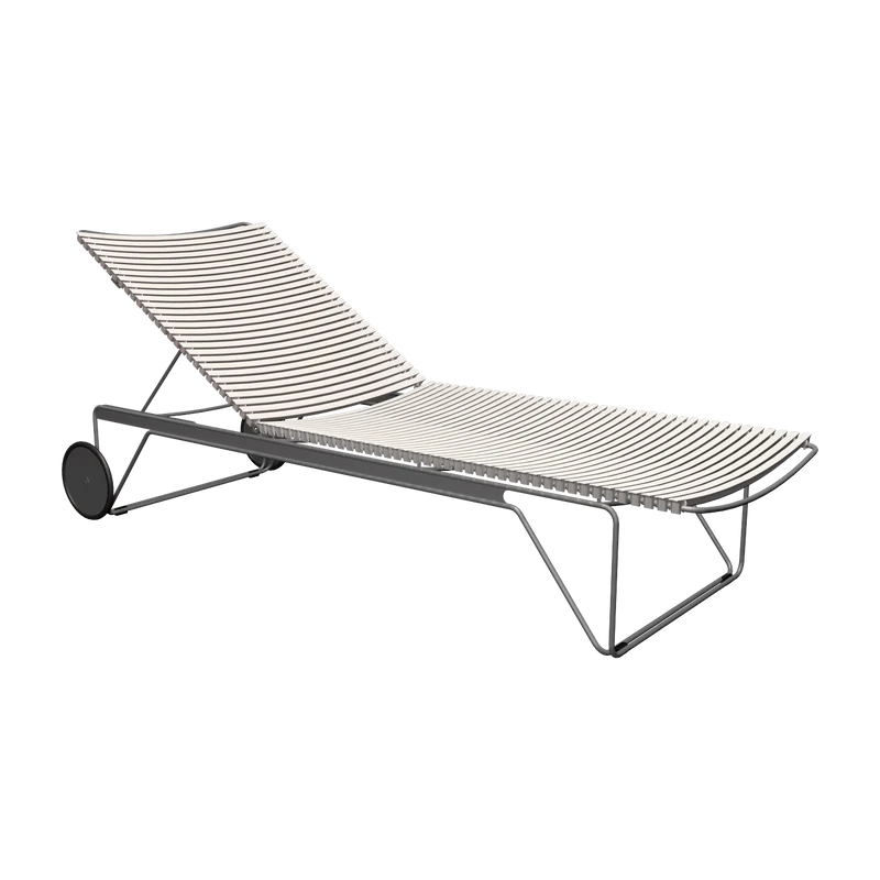 Chaise longue ajustable en métal et plastique blanc Click - Houe