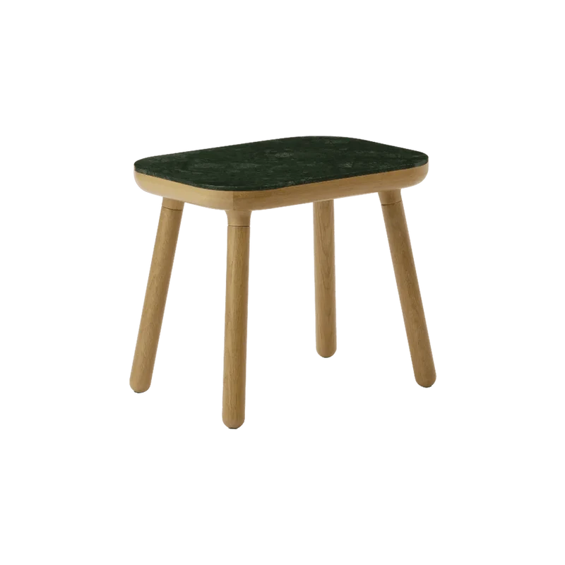 Table d'appoint en chêne et marbre vert 35x50x43cm Paff - Umage