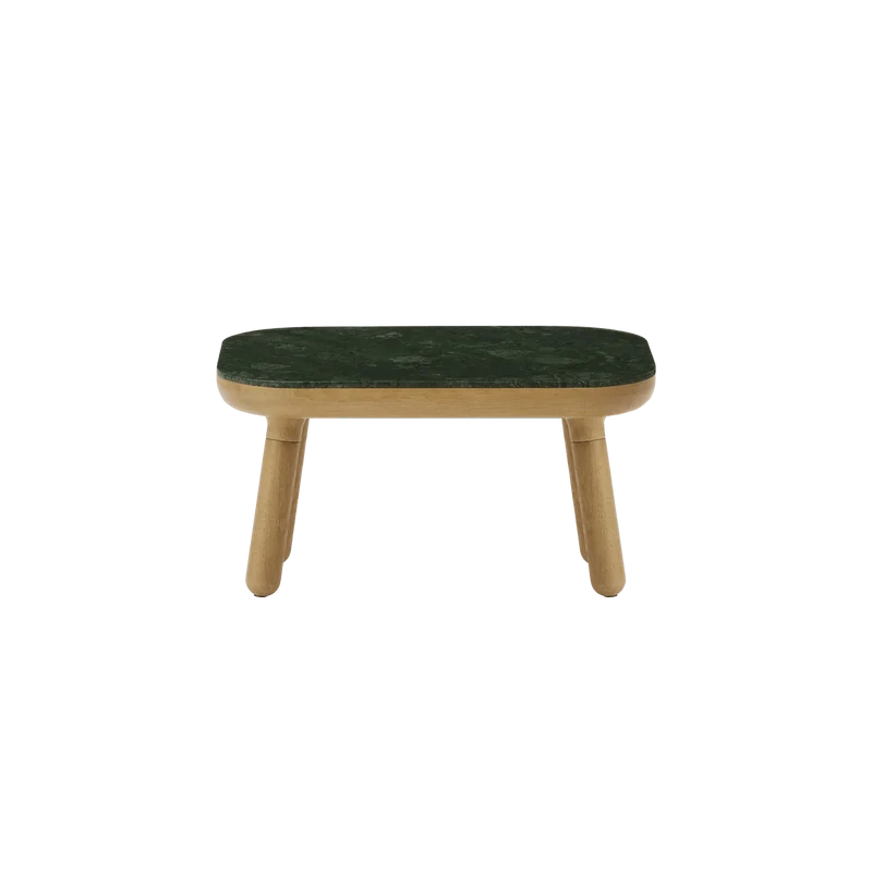 Table d'appoint en chêne et marbre vert 50x35x27cm Paff - Umage