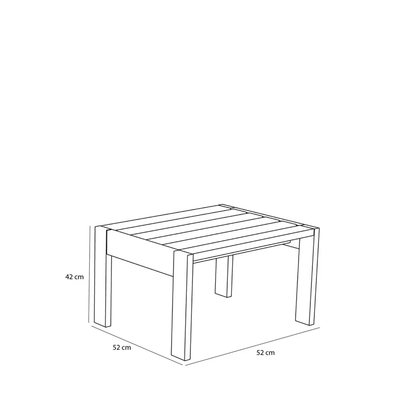 Tabouret de jardin en acier marron et coussins bleu foncé 65x52x42cm Haus - Hübsch