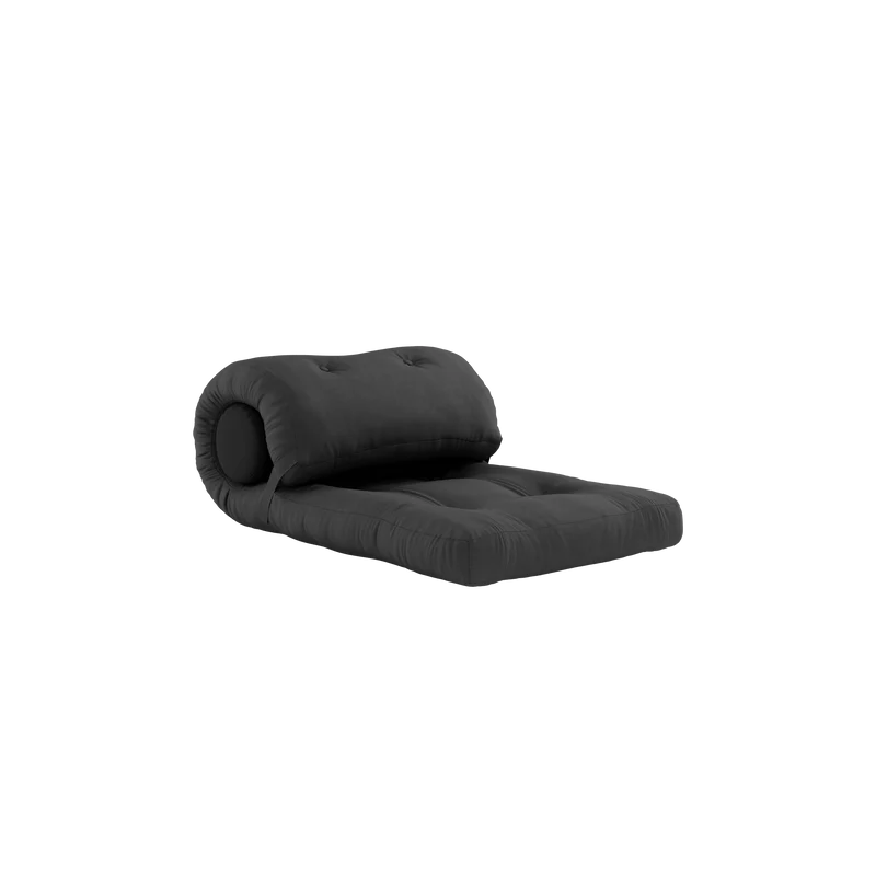 Fauteuil convertible gris foncé avec coussin gris foncé 70x120x40cm Wrap - Karup Design