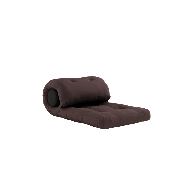 Fauteuil convertible marron avec coussin gris foncé 70x120x40cm Wrap - Karup Design