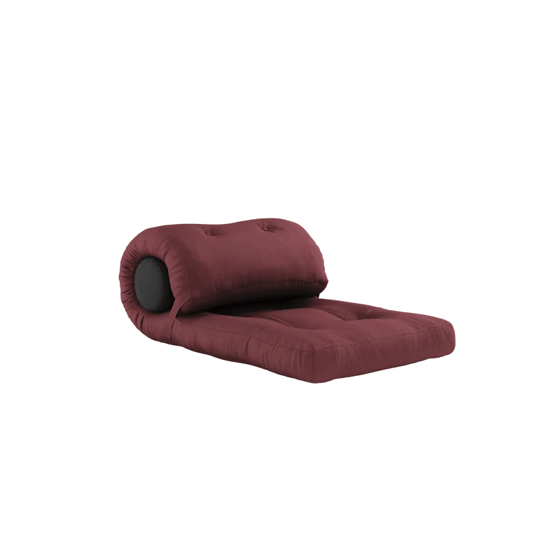 Fauteuil convertible bordeaux avec coussin gris foncé 70x120x40cm Wrap - Karup Design