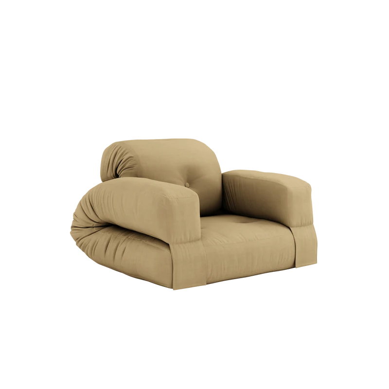 Canapé convertible en coton beige blé 90x122x66cm Hippo - Karup Design