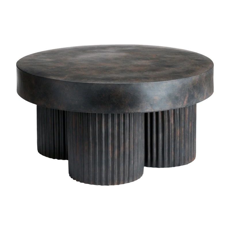 Table basse en fibre de béton marron sur aluminium moulé 70 cm Gear - NORR11