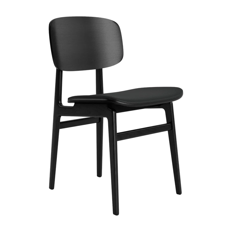 Chaise en chêne noir et rembourrage en cuir noir NY11 - NORR11