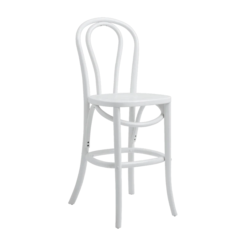 Chaise de bar en bois blanc 64 cm Bistro - Nordal