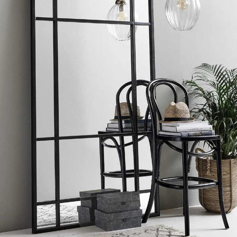 Chaise de bar en bois blanc 64 cm Bistro - Nordal