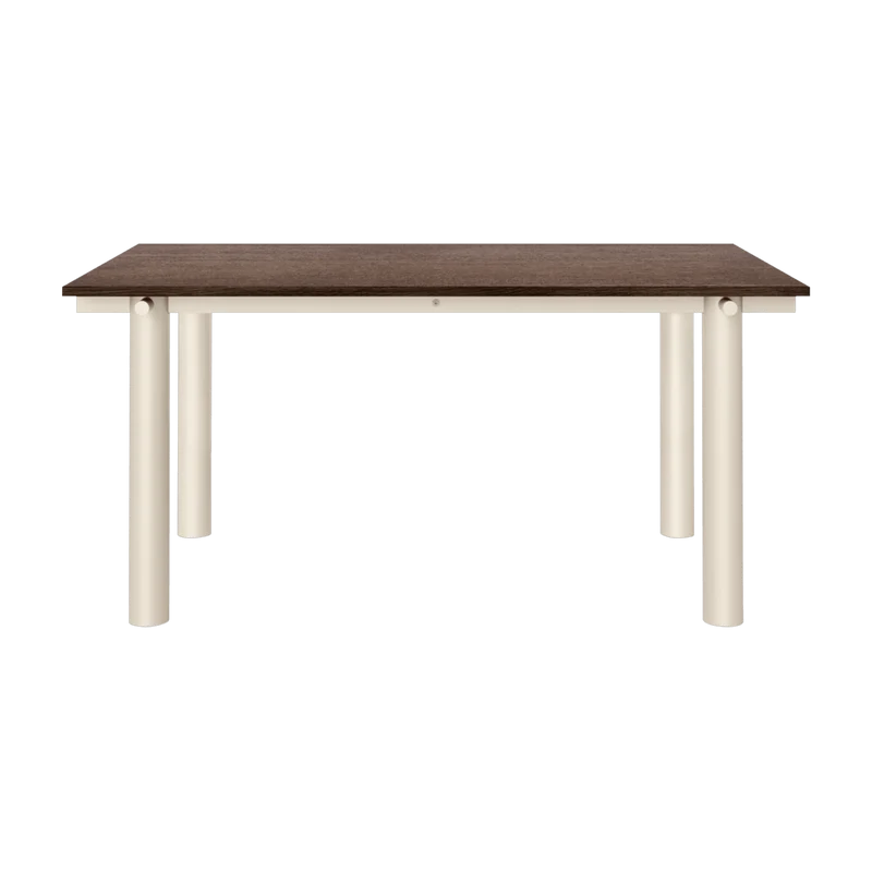 Table à manger en chêne foncé et acier beige clair 160x90cm Atura - Ferm living