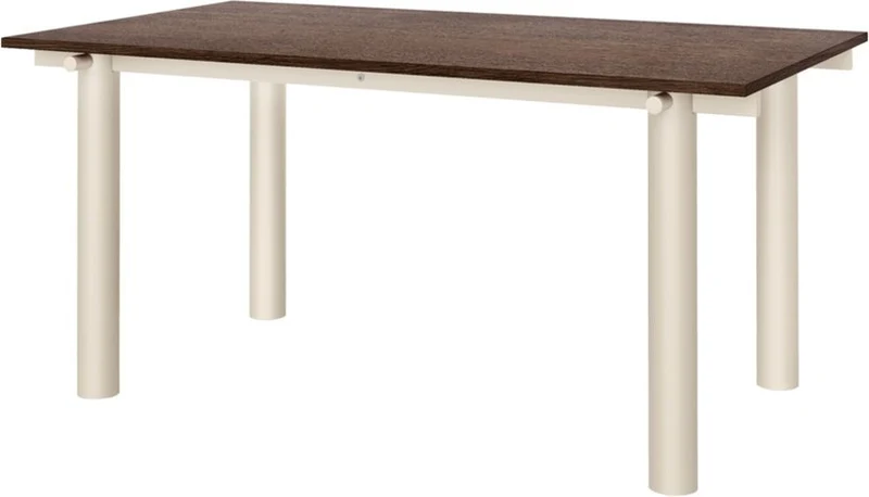Table à manger en chêne foncé et acier beige clair 160x90cm Atura - Ferm living