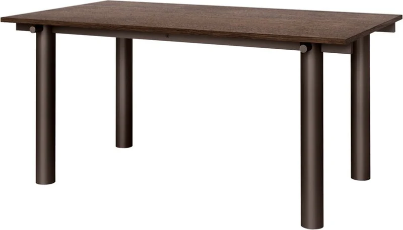 Table à manger en chêne teinté et acier chocolat 160x90cm Atura - Ferm living