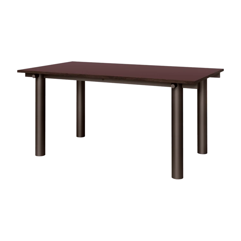 Table à manger en chêne bordeaux et acier chocolat 160x90cm Atura - Ferm living