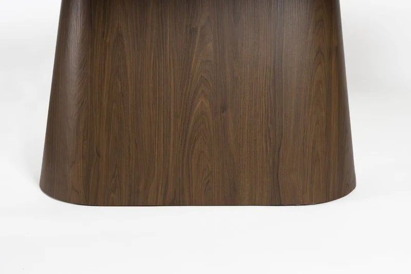 Table à manger ovale en bois de noyer et pierre blanche 180x90cm Octave - The Cool Republic