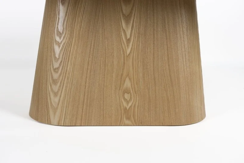 Table à manger ovale en bois de chêne naturel et pierre blanche mate 200x90cm Octave - The Cool Republic