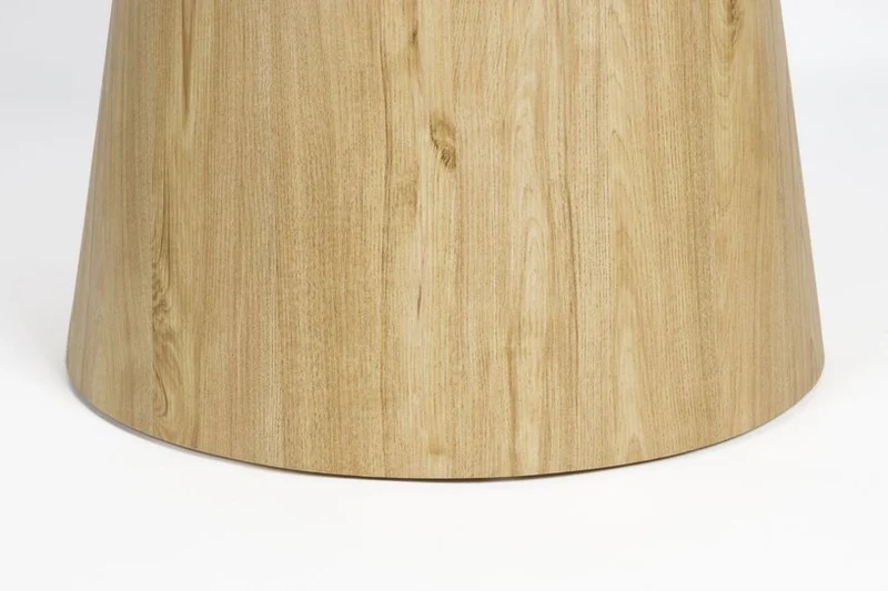 Table à manger ronde en bois de chêne naturel et pierre blanche 115cm Octave - The Cool Republic