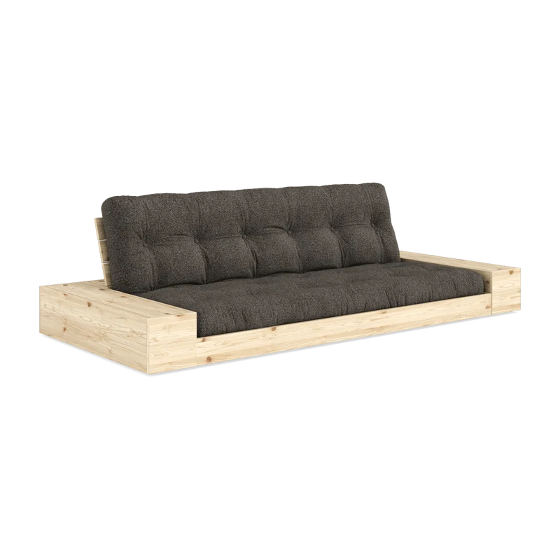 Canapé convertible en pin noir 244x166cm avec futon marron et rangements Base - Karup Design