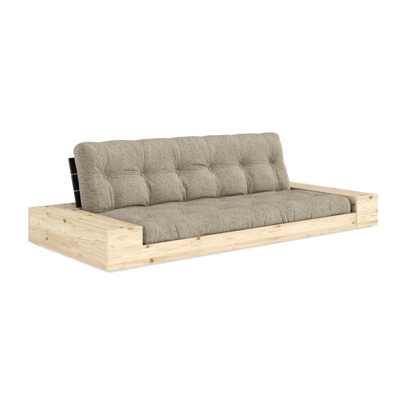 Canapé convertible en pin noir 244x166cm avec futon sand et rangements Base - Karup Design