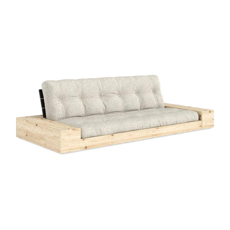 Canapé convertible en pin noir 244x166cm avec futon beige et rangements Base - Karup Design